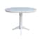 International Concepts Round 36 in Rd Top Pedestal Table, 12 in Leaf, 40.9 inH, Adjustable Height, White, 36 in W, 48 in L K08-36RXT-27B-6B-2 - alternate 1
